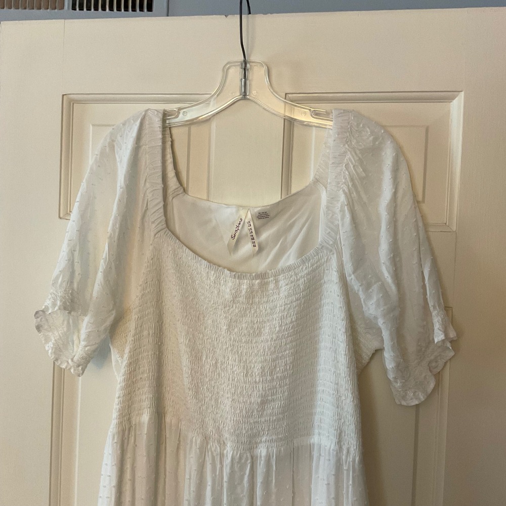 Seraphine Shirred Maternity Nursing Maxi Dress White Swiss Dot US 14 baby shower - Picture 6 of 12